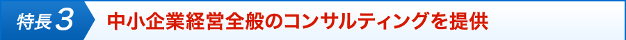 特徴3 中小企業経営全般のコンサルティングを提供